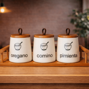 Set de Frascos para Especias – Orégano, Comino y Pimienta